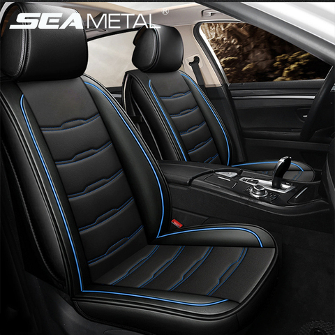 Leather Car Seat Covers Airbag Compatible Fit Most Car SUV Van Vehicles Breathable Seat Protector Car Interior Accessories ► Photo 1/6