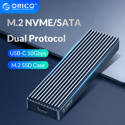 Dual Protocol M2 NVMe/SATA SSD Case 10Gbps HDD Box M.2 NVME NGFF SSD to USB  3.1 Enclosure Type-C to Type-A for M.2 Hard Disk