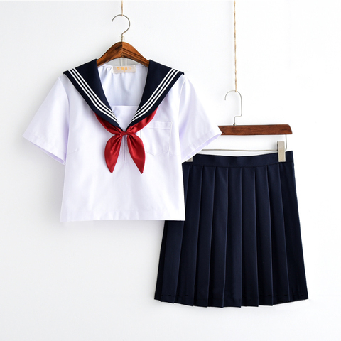 White Schoolgirl Uniform Japanese Class Navy Sailor School Uniforms Students Clothes For Girls Anime COS Sailor Navy Suit ► Photo 1/6