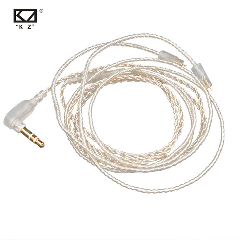 KZ Silver Plated Earphones Cable Upgrated 8 Core 2 Pin Replaceble Wire for KZ ZST ZS3 ZS4 ZS10 ZSA ZSR ZSN Pro ► Photo 1/6