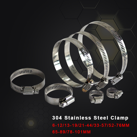 1PCS High Quality Screw Worm Drive Hose Clamp 6-101mm Pipes Clip 304 Stainless Steel ► Photo 1/6