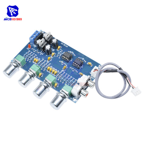diymore NE5532 Stereo Pre-amp Preamplifier Tone Board Audio 4 Channels Adjustable Potentiometer Amplifier Module with Wire ► Photo 1/6