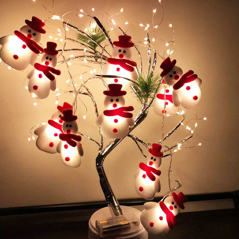 Snowflakes Snowman LED String Fairy Lights Garland Christmas Tree Decorations Lantern for Home Xmas Party Holiday Lighting Decor ► Photo 1/6