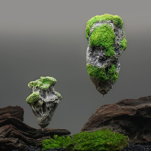 Hot Sale Resin Aquarium Decoration Flying Stone Pumice Fish Tank Ornament Moss Floating Rock For Aquarium Decoration 2 Sizes ► Photo 1/1