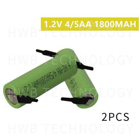 2 Pieces/lot KX Original New 1.2V 4/5AA 1800mAh Ni-Mh 4/5 AA Ni Mh Rechargeable Battery With Pins Free Shipping ► Photo 1/4