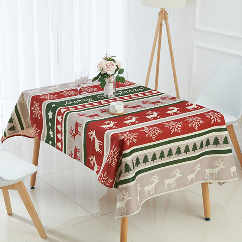 Waterproof Christmas Tablecloth Rectangular Table Cloth Cover Decor for Home 