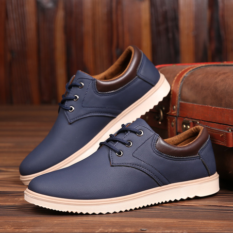 Men Leather Casual Shoes Men 2022 Summer Brand Comfortable Flat Shoes for Men Trendy Sneaker Men Lace Up Oxfords Shoes ► Photo 1/6