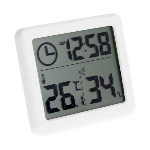 In/Out Temperature-Humidity Monitor with Clock and Jumbo Display