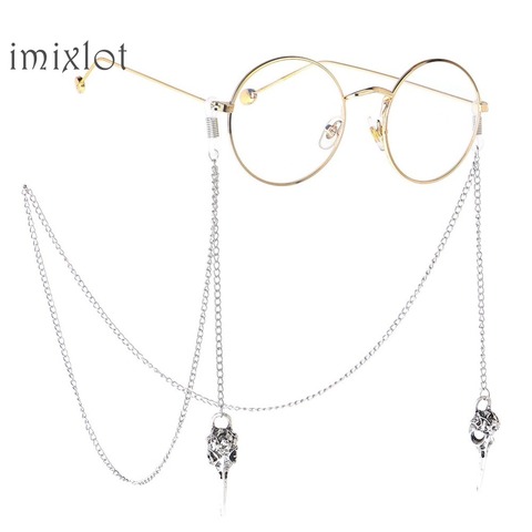 Direct Selling New Women Cuerda Gafas Punk Skull Hand Glasses Chain Sunglasses Exquisite Accessories Antiskid Decoration ► Photo 1/6