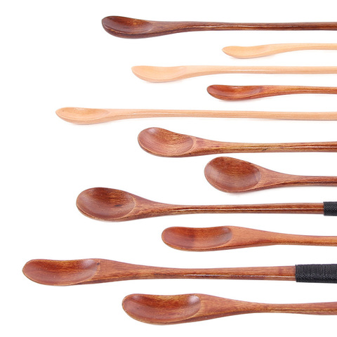 Wooden Spoon Chinese Lacquer Tableware Wood Soup Spoon Brown Spoon Drink Soup Coffee Milk honey stirring dessert spoons cucharas ► Photo 1/5