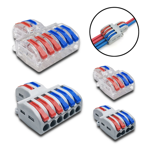 Mini Fast Wire Cable Connectors Universal Compact Conductor Spring Splicing Wiring Connector Push-in Terminal Block SPL-42/62 ► Photo 1/6