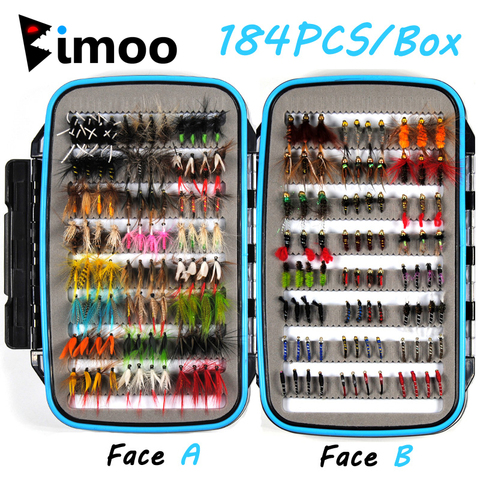 Promo 184pcs Wet Dry Nymph Fly Fishing Lure Box Set Fly Tying Material Bait Fake Flies for Trout Grayling Panfish Fishing Tackle ► Photo 1/6