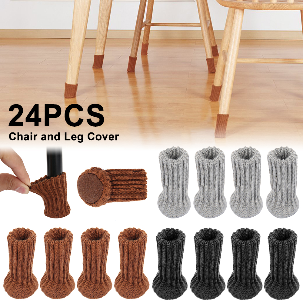 24pcs Chair Leg Silicone Caps Pad Furniture Table Feet Cover Floor Protector 