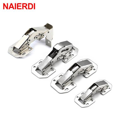 NAIERDI Cabinet Hinge 90 Degree No-Drilling Hole Cupboard Door Hydraulic Hinges Soft Close With Screws Furniture Hardware ► Photo 1/6