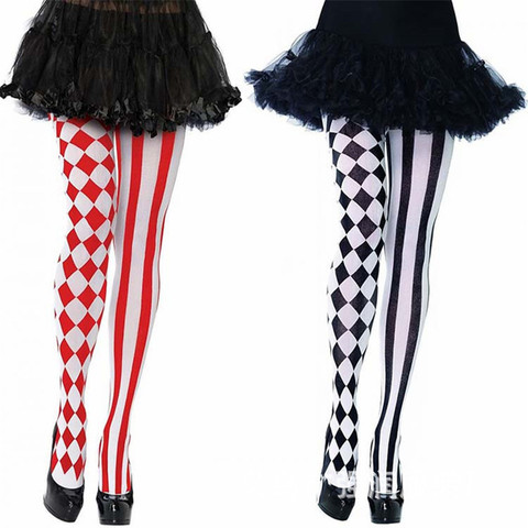 2022 Womens Halloween Stockings Party Cosplay striped Elastic Pantyhose Stockings Autumn Winter Chrismas Club Clown Multicolor ► Photo 1/6