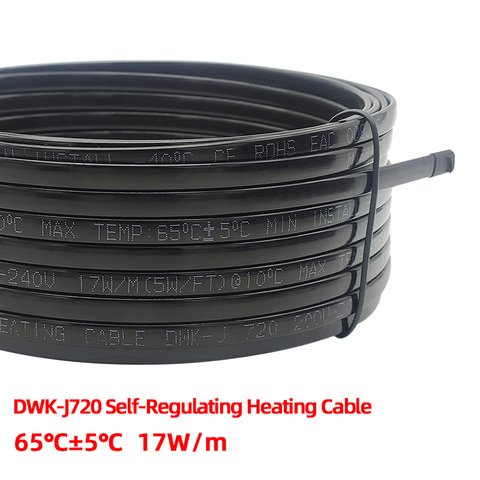 220V Anti-freeze Solar Water Pipe Heating Frost Protection Heating Cable Self Regulating Electric Heater, Can Connect EU Plug ► Photo 1/6