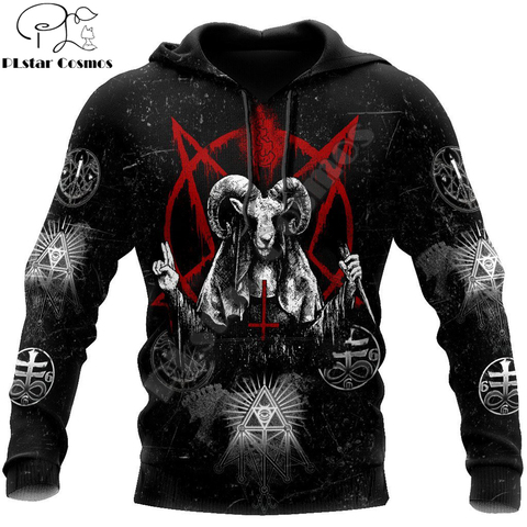 Dark Satanic 3D All Over Printed Fashion Hoodies Men Hooded Sweatshirt Unisex Zip Pullover Casual Jacket Tracksuit DW0252 ► Photo 1/6