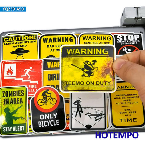50pcs Traffic Warning Signs Funny Spoof Stickers for Mobile Phone Laptop PAD Case Luggage Skateboard Bike Car Moto Decal Sticker ► Photo 1/6