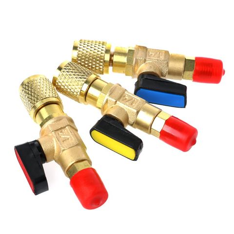 1pc R410A Refrigerant Valve AC Charging Hoses Brass Straight Ball Valves for Refrigeration Manifold Gauges Mayitr ► Photo 1/6