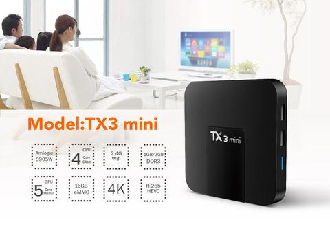 TX3 Mini Android 8.1 TV Box Smart TV H2.65 5G P 4K Set Top Box TVBOX Ip TV Media Player Amlogic S905W 1G 2G 16G Box pk t95 ► Photo 1/6