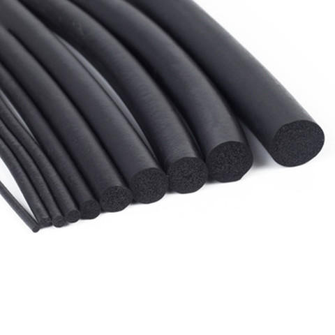 Black Foamed silicone rubber seal strip Round dia 3 4 5 6 7 8 mm Oring line cord Foaming rubber molding damper waterproof ► Photo 1/4