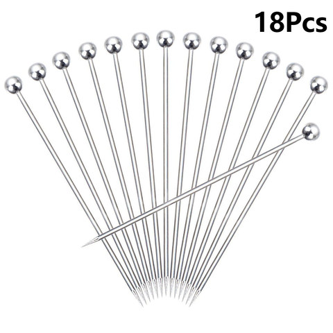 Behogar 18PCS Cocktail 304  Stainless Steel Reusable Cocktail Fruit Sticks Skewers Toothpicks for Bar Home Christmas Party ► Photo 1/6