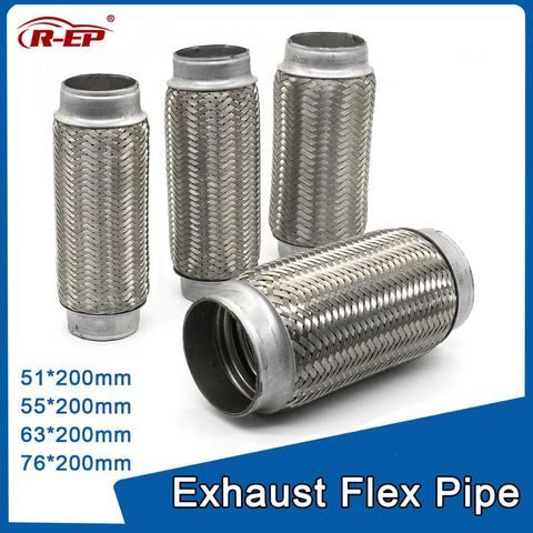 R-EP Exhaust Car Accessories Muffler Exhaust Pipe silencer nozzle  Stainless Steel 51/55/63/76mm LH200mm ► Photo 1/6