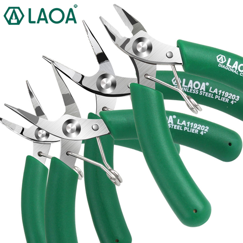 LAOA Stainless Steel Electronic Pliers Mini Diagonal Pliers Long Nose Pliers Electronic Scissors ► Photo 1/6