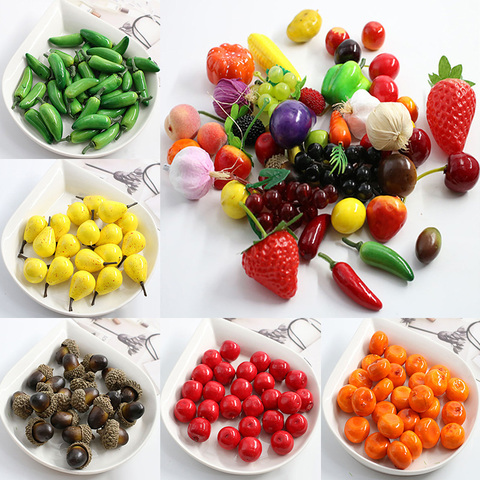 10pcs/lot Lifelike Fruit Model Artificial Fruit Simulation Fruits Vegetables Home Decor Model Crafts Party Supplies ► Photo 1/6