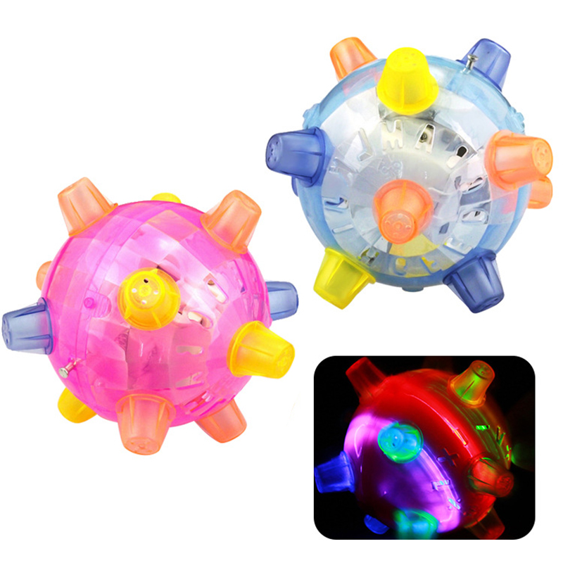 Jumping Joggle LED Light Up Bouncing Vibrating Sound Sensitive Ball Baby Toys 