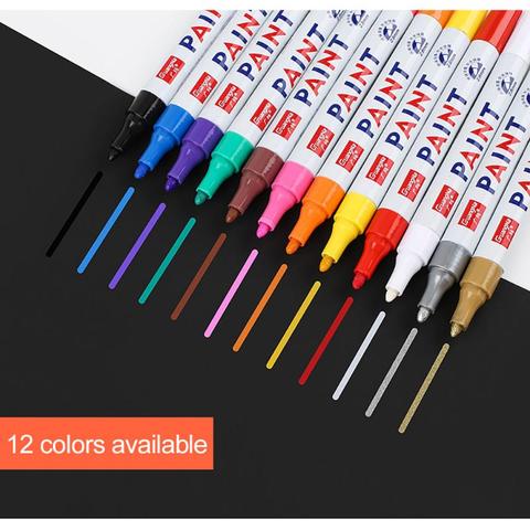 12 Color Paint Marker Pen Waterproof Car Tyre Tire Tread CD Metal Permanent Paint Marker Oily DIY Art Marker Pen Dropshipping ► Photo 1/6