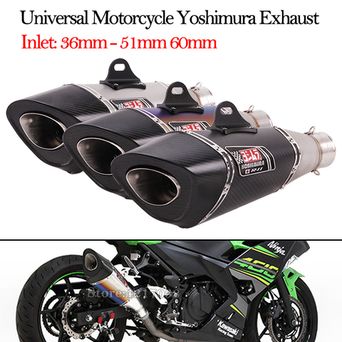 Inlet 36mm 51mm 60mm Universal Motorcycle Yoshimura Exhaust Pipe Escape Modified Muffler For Ninja250 Ninja400 CBR954 CBR1000RR ► Photo 1/6