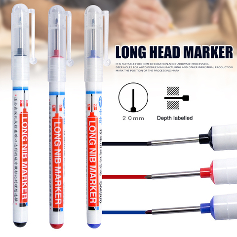 Long Head Markers Bathroom Woodworking Decoration Multi-purpose Deep Hole Marker Pens PUO88 ► Photo 1/6