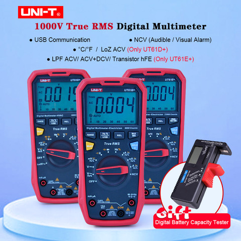 With EVA box+battery tester UT61E+/UT61B+/UT61D+ 6000-22000 Counts Digital Multimeter True RMS Auto Range DC AC 1000V Test ► Photo 1/6