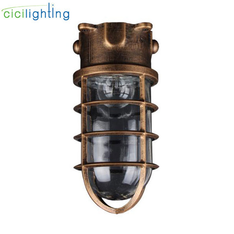 Vintage waterproof E27 ceiling lamp for bathroom kitchen ,Outdoor Caged Light Barn Ceiling Exterior Wall All Weather with Cage ► Photo 1/4