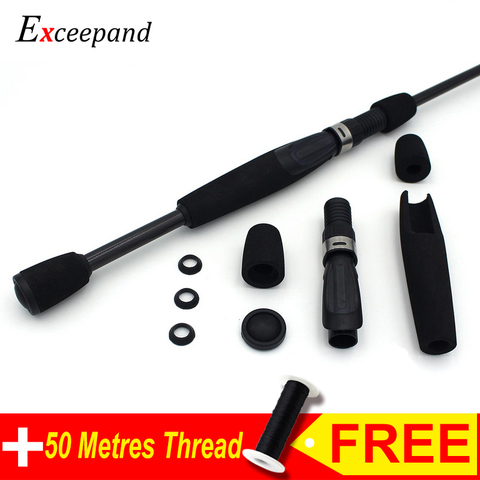 Exceepand Black EVA Foam Spinning Split Fishing Handle Grips Pole