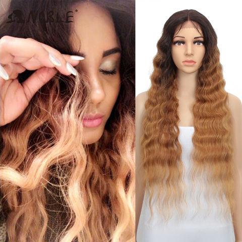 Noble Synthetic Lace Front Wig 30 Inch Long Wavy Wig Ombre Blonde Wig Lace Front Wigs For Black Women Cosplay Lace Front Wig ► Photo 1/6