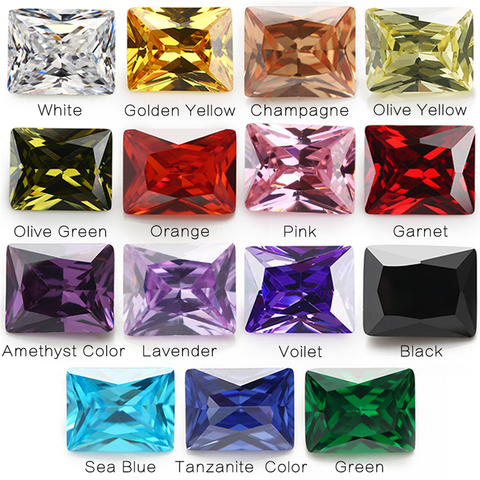 1PCS Per Colors Total 15pcs Size 4x6mm ~ 10x12mm Retangle Shape Loose Cubic Zirconia Stone For Jewelry DIY ► Photo 1/6