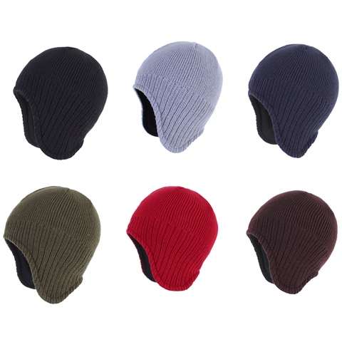 Connectyle Mens Women Warm Winter Hats Cable Knit Fleece Lined Earflap Hat Daily Beanie Watch Cap ► Photo 1/6