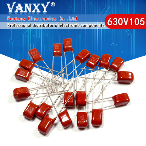 10PCS 63V105J  1UF Pitch 5MM 63V 105 1000nf CBB Polypropylene film capacitor ► Photo 1/6