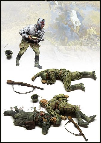 1/35 Resin Figure Model kits 4 figures(No cannon) Unassambled Unpainted GK kits 961 ► Photo 1/2