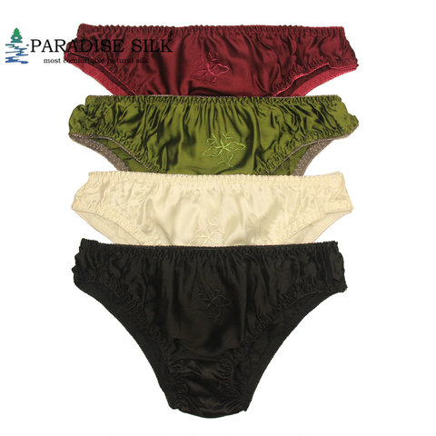 3pcs/lot Mulberry Silk Underwear Women's Briefs Plus Size Real Silk Lady  Panties