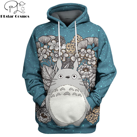 2022 New Fashion Men Women 3d Hoodie My Neighbor Totoro Flower Anime Printed hoodies/Sweatshirt/jacket Unisex Casual streetwear ► Photo 1/4