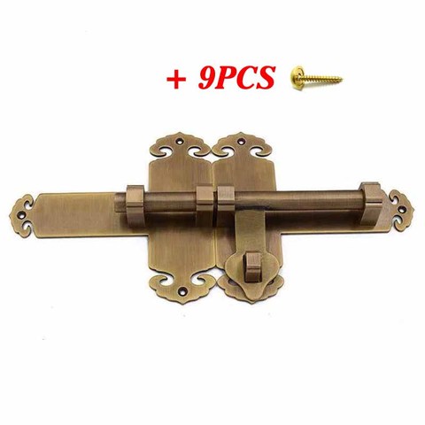 COTOM 1Set Security Solid Brass Sliding Double Door Bolt Wood Garden Gate Door Latch 32CM Length Antique Sliding Gate Locks ► Photo 1/1