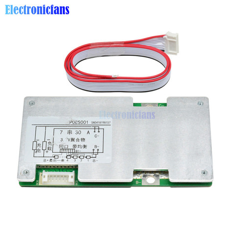 7S 24V 18650 Lithium Battery Smart Protection Board Balance 7 Cell Lipo Li-ion Packs BMS PCB PCM 30A 40A 60A ► Photo 1/1