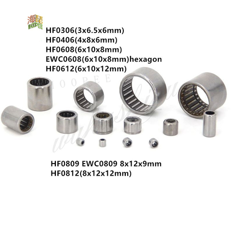 2Pcs or 10Pcs HF0306 HF0406 HF0608 HF0612 EWC0608 One way needle roller bearing 3*6.5*6mm 4*8*6mm 6*10*8mm 6*10*12mm ► Photo 1/2