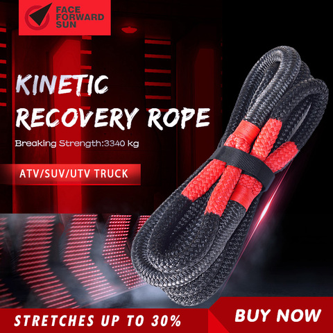 Free Shipping 12mm*6m Kinetic Recovery Rope,Energy Recovery Rope,Double Braided Nylon Rope for 4X4 OFF ROAD ► Photo 1/6