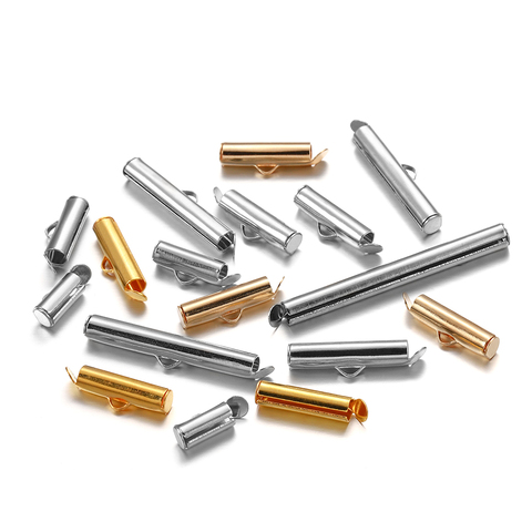 30-50Pcs Crimp End Beads Beading Slide On End Clasp Buckles Tubes Slider End Caps For DIY Jewelry Connectors Making Accessories ► Photo 1/6