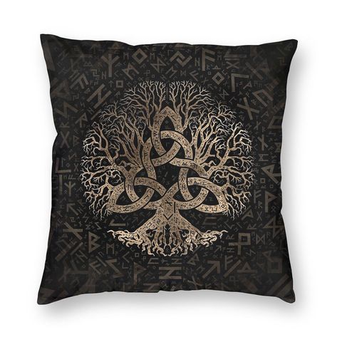 Tree Of Life With Triquetra Viking Pillowcover Home Decor Vikings Valhalla Cushions Throw Pillow for Home Double-sided Printing ► Photo 1/6