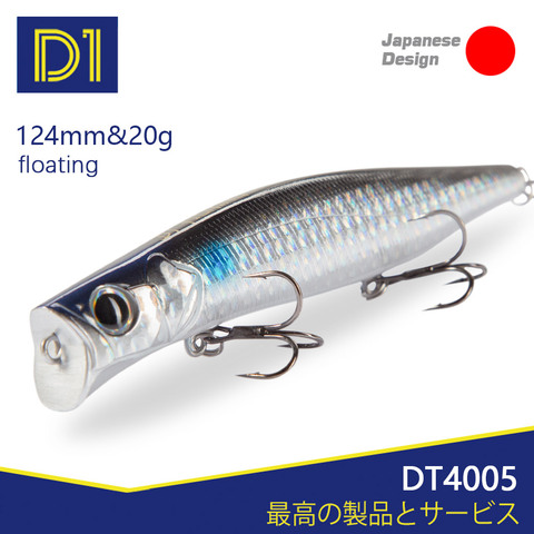 D1 Topwater Popper Fishing Lures 124mm 20g Hard Baits Saltwater Wobblers Seabass Trout Pesca 2022 Fishing Tackle For pike DT4005 ► Photo 1/6